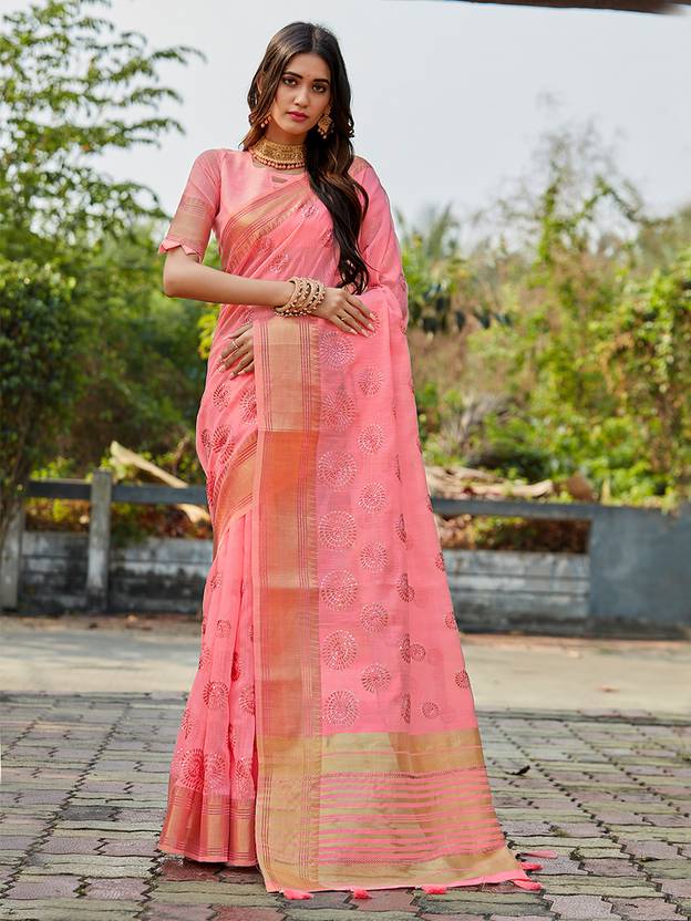 KARAGIRI Embellished Bollywood Linen Saree