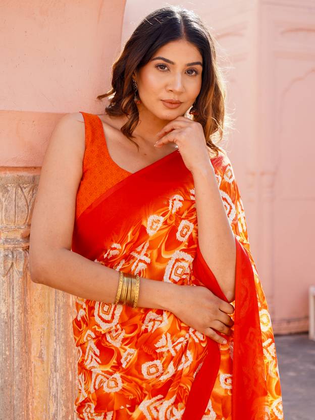 TTH Printed Daily Wear Georgette Saree