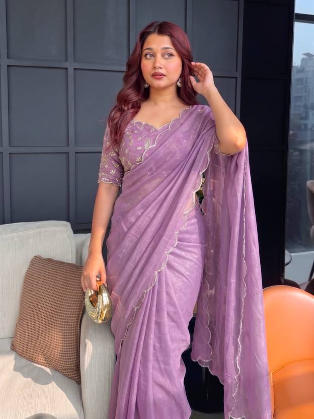 SHREEVALLY Embellished Bollywood Organza Saree