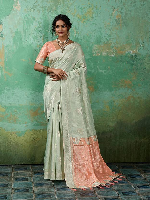 Sutriti Printed Banarasi Cotton Blend Saree