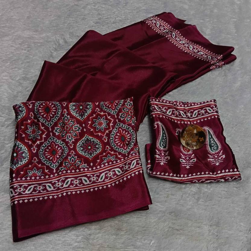 AVM Graphic Print Bollywood Crepe Saree