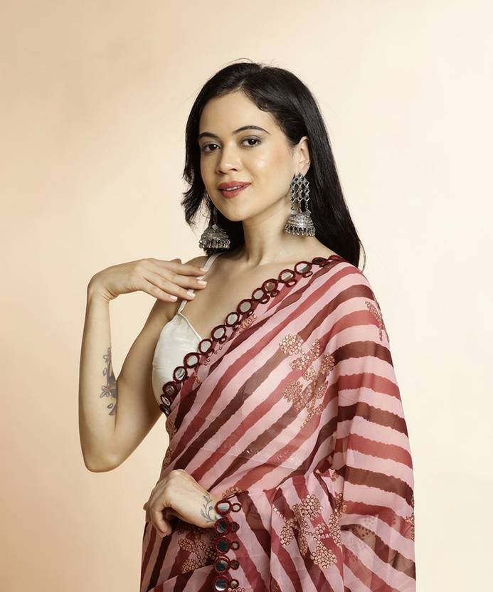 Clemira Color Block Bollywood Georgette Saree
