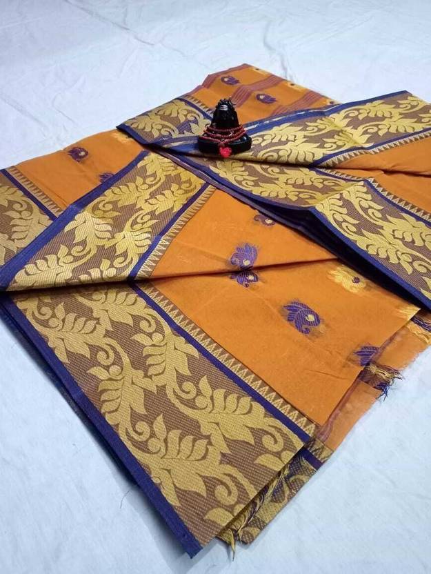 GitasStore Self Design Tant Pure Cotton Saree