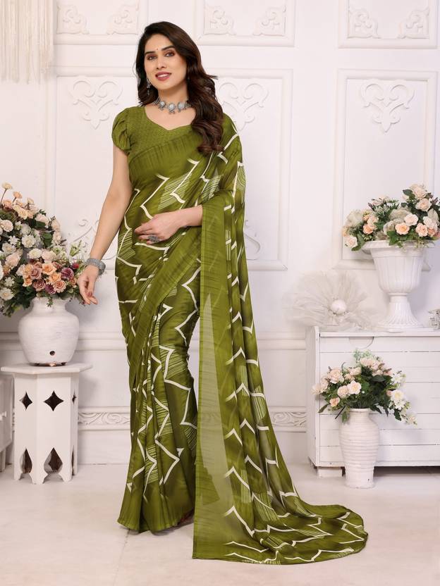 TTH Striped Leheria Georgette Saree
