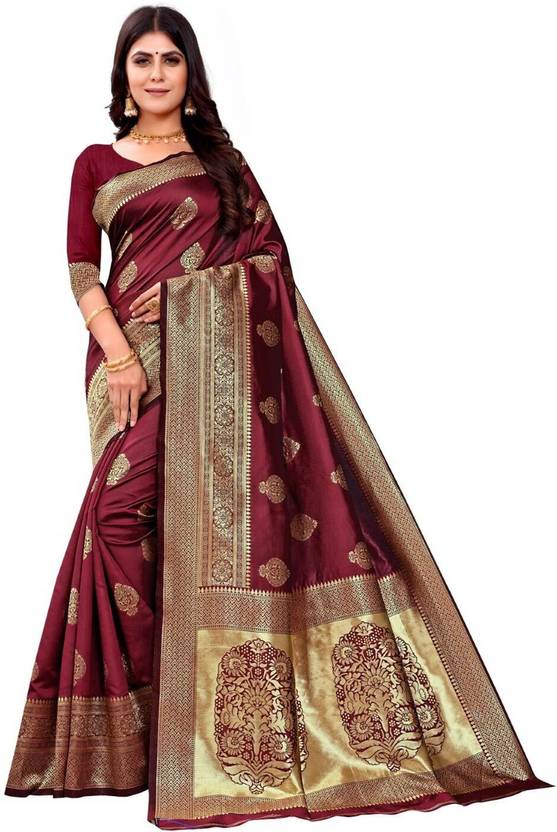 AAGIRI Self Design Banarasi Jacquard, Art Silk Saree