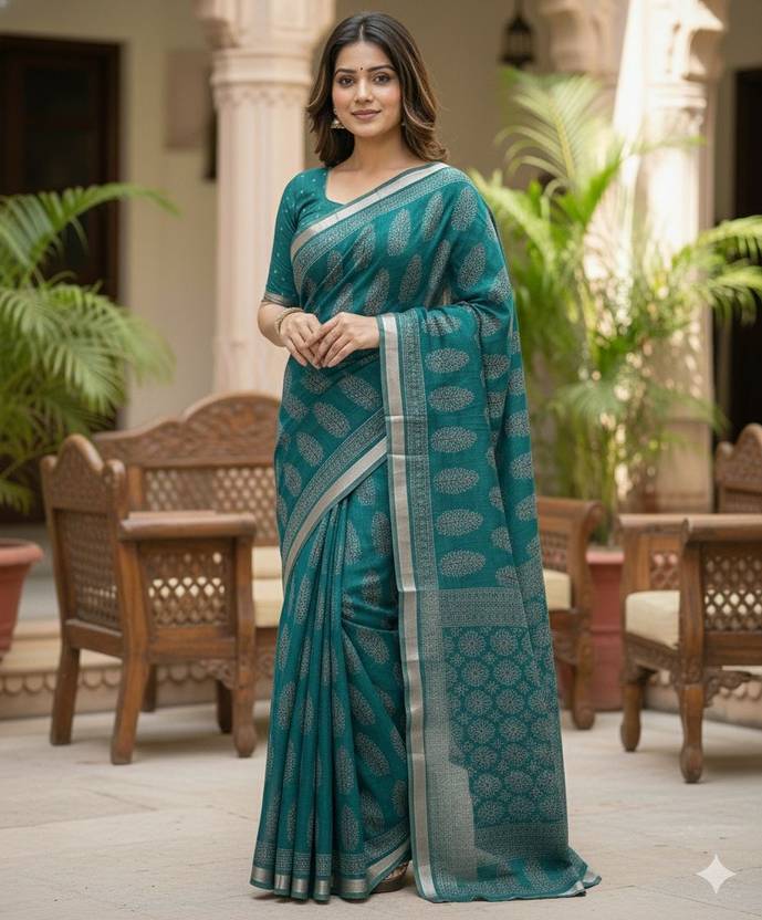 Currently unavailable Printed Bollywood Cotton Blend Saree