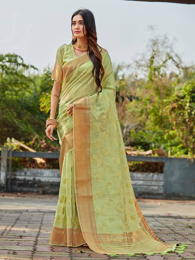 KARAGIRI Embellished Bollywood Linen Saree