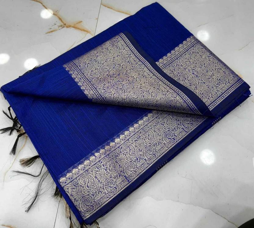 Averis collection Woven, Self Design Banarasi Handloom Crepe, Silk Blend Saree
