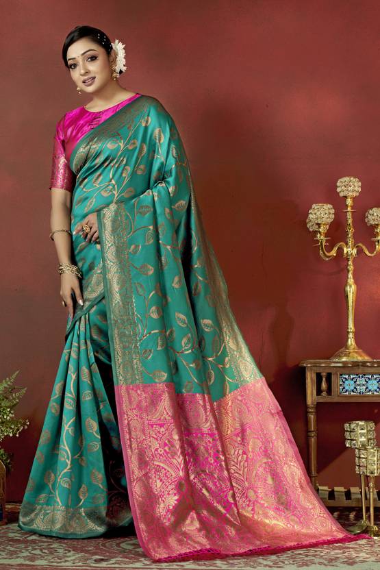 SURUKH Woven Banarasi Jacquard, Silk Blend Saree