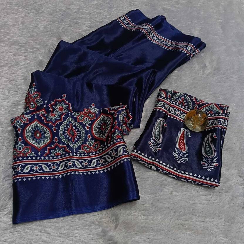 AVM Graphic Print Bollywood Crepe Saree