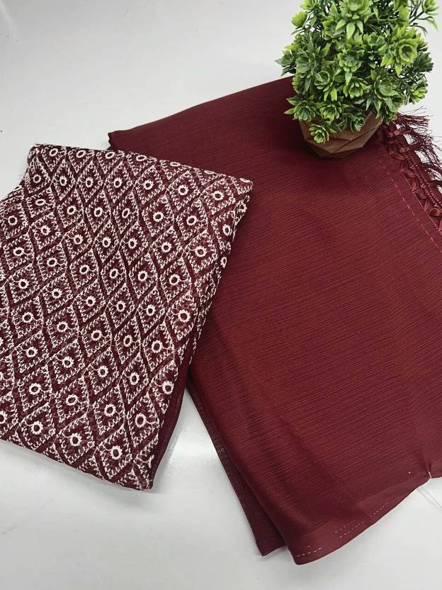 Colour9Fashion Solid/Plain Bollywood Viscose Rayon Saree