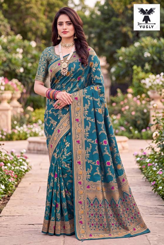 YUGLY Woven Banarasi Pure Silk Saree