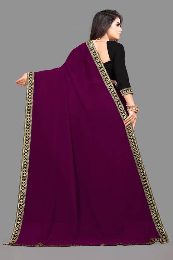Embellished Bhagalpuri Georgette Saree  (Purple)