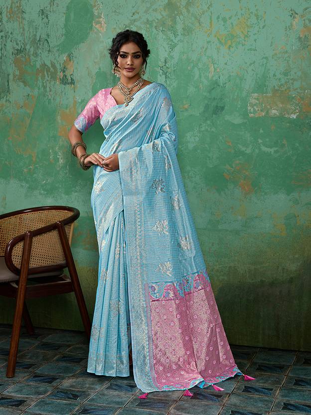 Sutriti Printed Banarasi Cotton Blend Saree