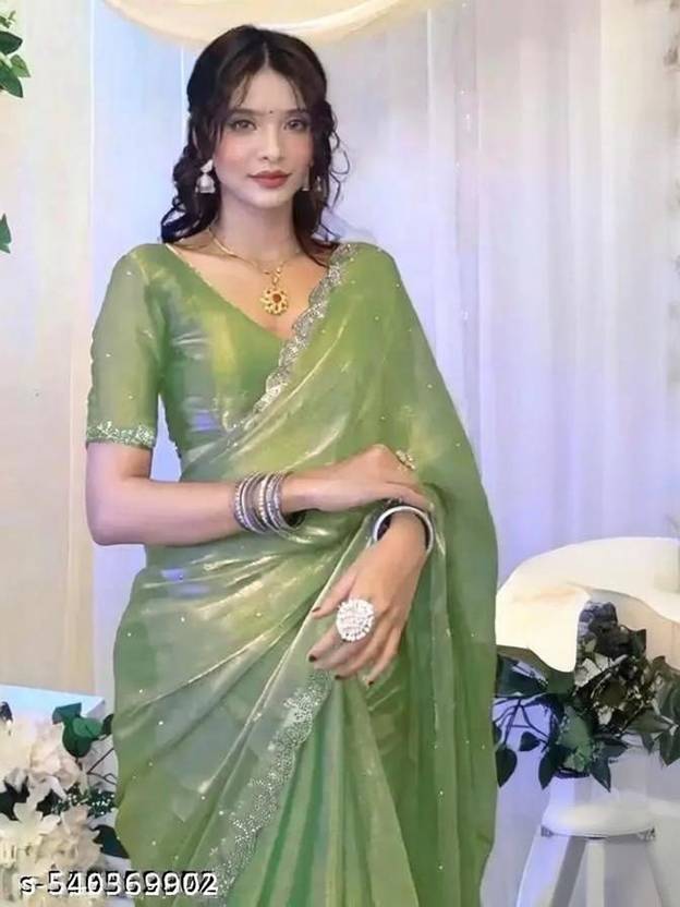 SPIRISA Embellished Bollywood Organza Saree