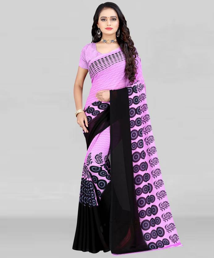 Leelavati Printed Daily Wear Georgette Saree (Pink)