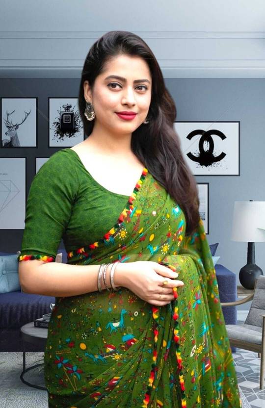 AGV Embroidered Bollywood Georgette Saree