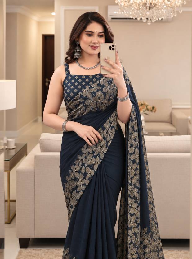Magneitta Printed Banarasi Chiffon, Georgette Saree