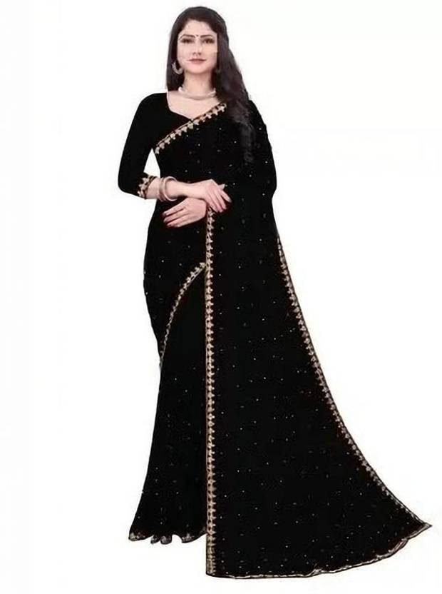 Rarebeauty Solid/Plain Bollywood Jacquard Saree