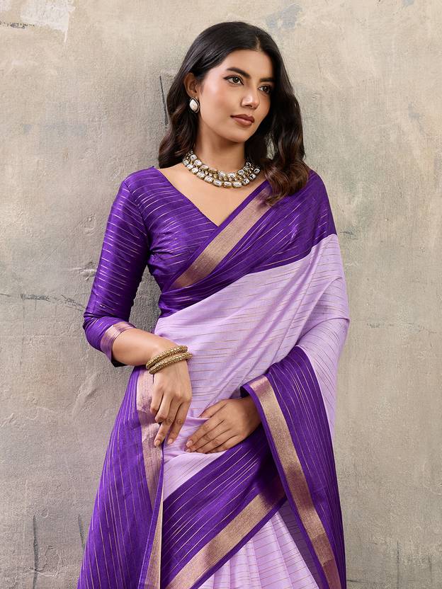 MIWAFASHION Printed, Woven Banarasi Silk Blend Saree