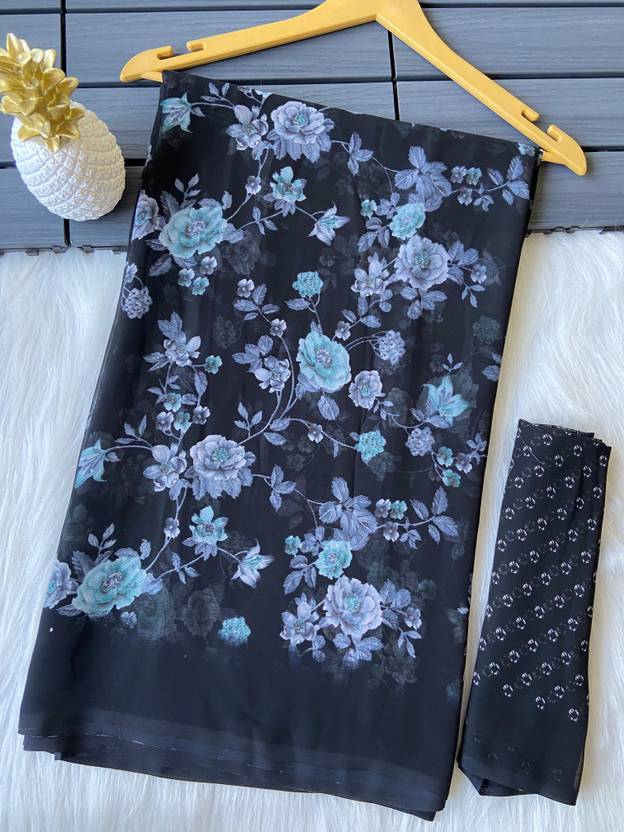 bhavika silk mills Floral Print Daily Wear Georgette Saree