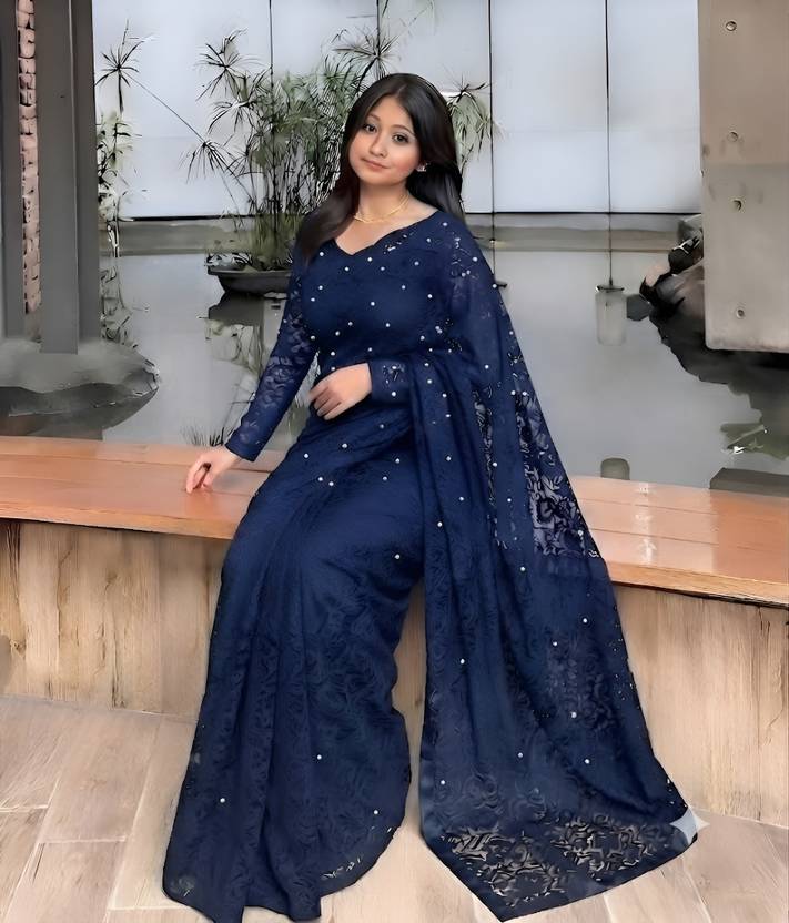 Vraggi Saree Embellished Bollywood Net Saree