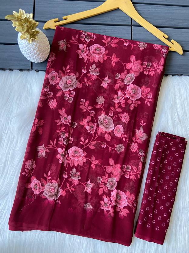 bhavika silk mills Floral Print Daily Wear Georgette Saree