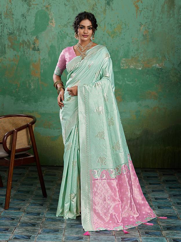 Sutriti Printed Banarasi Cotton Blend Saree