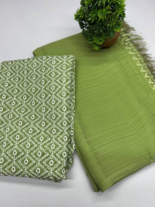 Vijayhanuman Embroidered, Solid/Plain Daily Wear Georgette Saree