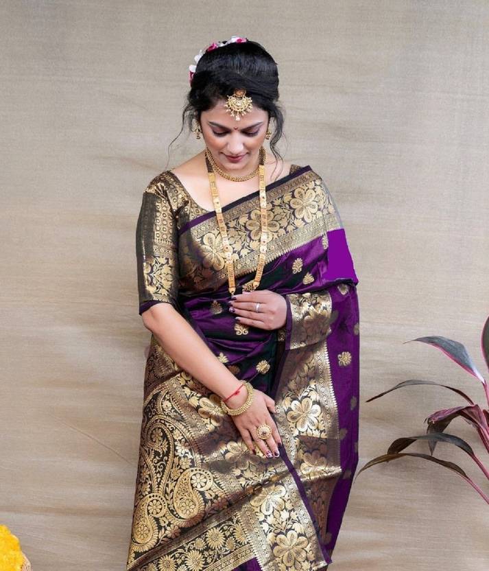 Alakh Creation Woven Kanjivaram Pure Silk Saree