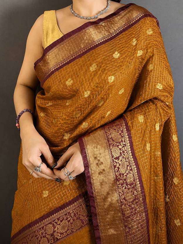 yourwish Woven Kanjivaram Silk Blend Saree
