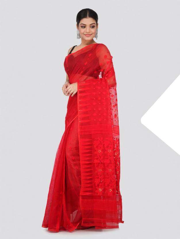 Bholenath textile Woven Jamdani Cotton Silk Saree