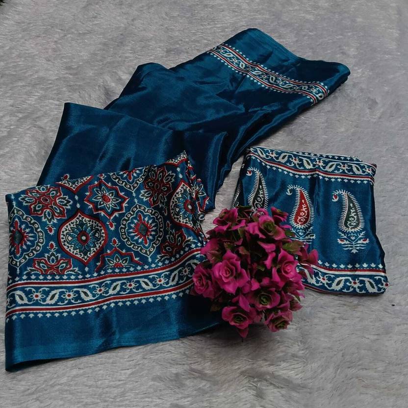 AVM Graphic Print Bollywood Crepe Saree