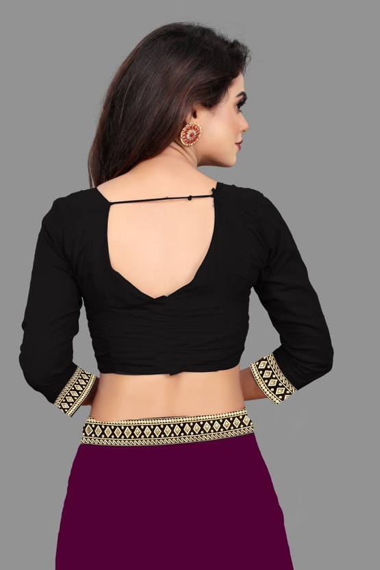 Embellished Bhagalpuri Georgette Saree  (Purple)