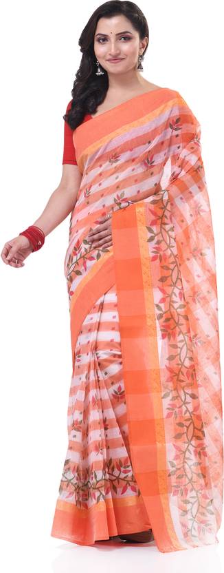 TANTLOOM Printed Handloom Handloom Pure Cotton Saree