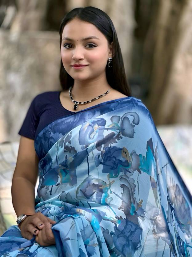 AGV Self Design, Printed Bollywood Georgette Saree