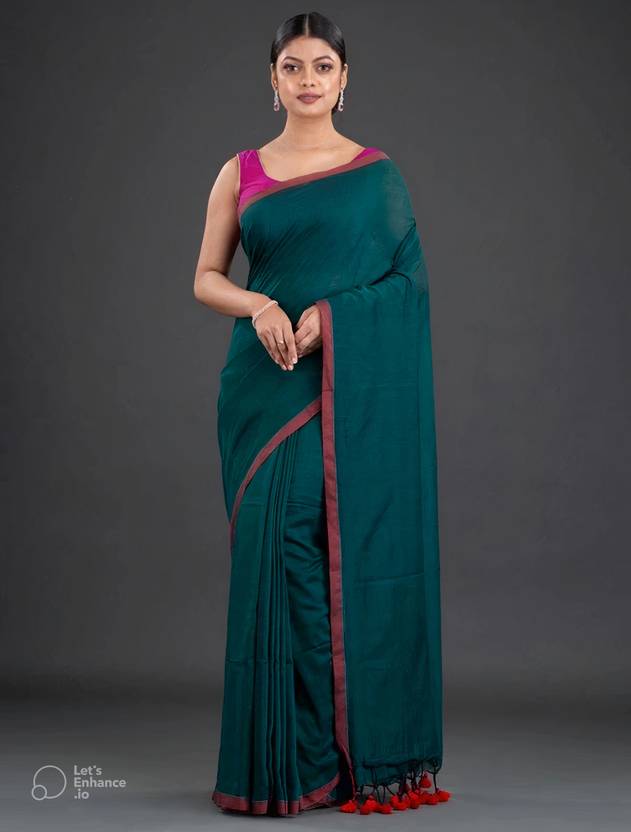 Bhadra Self Design Handloom Pure Cotton Saree