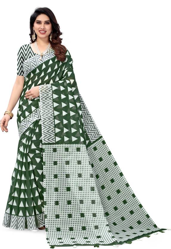 SERONA FABRICS Self Design, Printed, Woven Bollywood Cotton Linen, Jacquard Saree