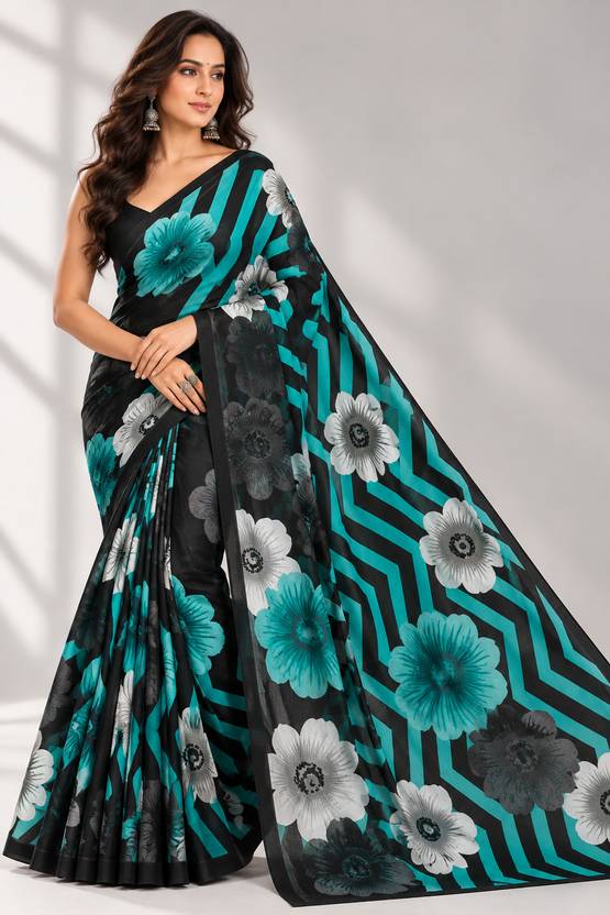AVM SILK MILLS Printed Bollywood Chiffon Saree