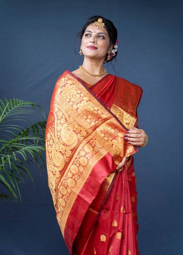 SEASON FAB Embellished Banarasi Jacquard, Art Silk Saree