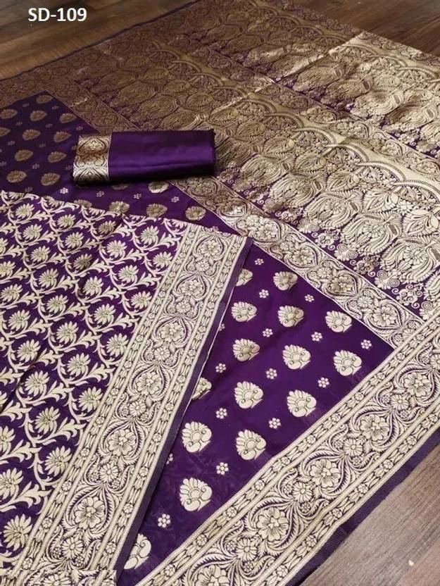BOUGHTNOW Woven Kanjivaram Jacquard Saree