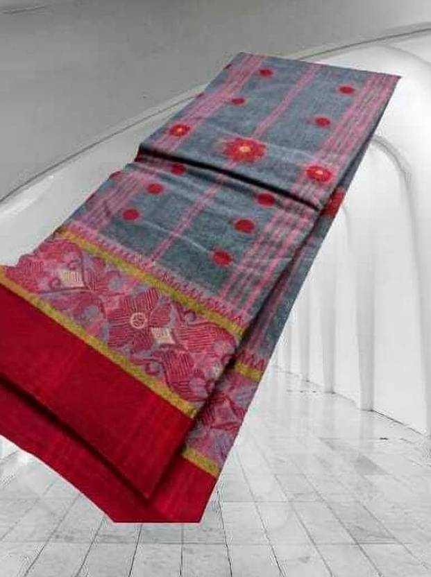 Bikash Dutta Fashion Checkered Tant Pure Cotton Saree