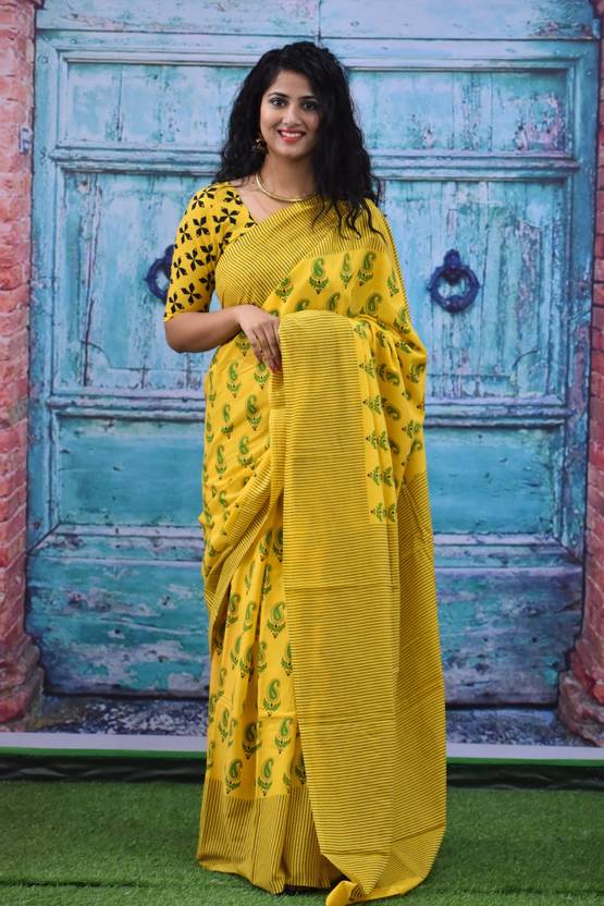 Clothonus Paisley, Striped, Geometric Print Sambalpuri Pure Cotton Saree