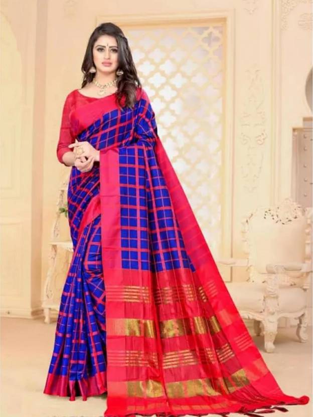 VJ FASHION Solid/Plain Daily Wear Cotton Silk Saree