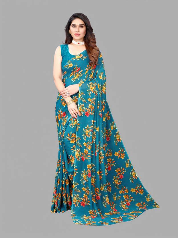 VJ FASHION Floral Print Daily Wear Georgette Saree