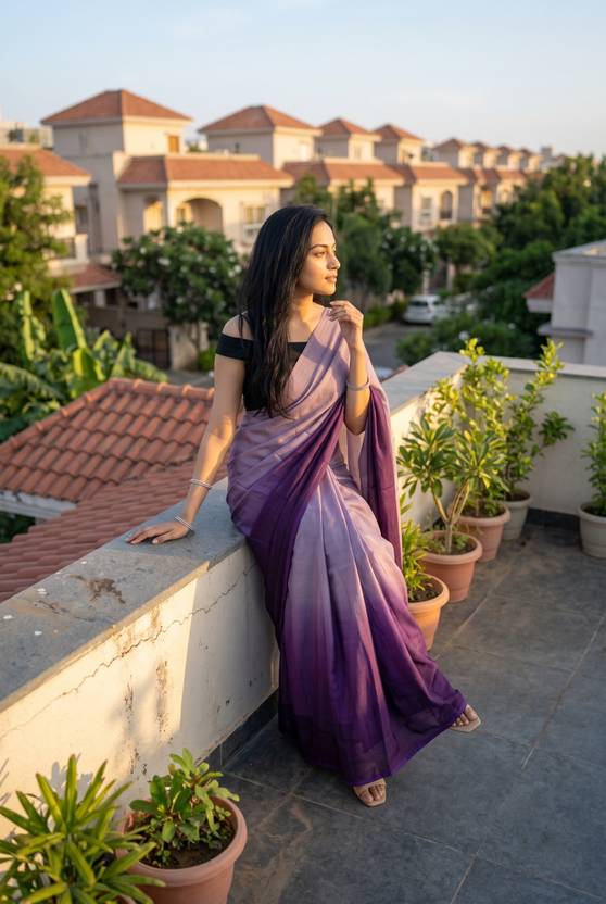 BORANA Ombre Bollywood Crepe Saree