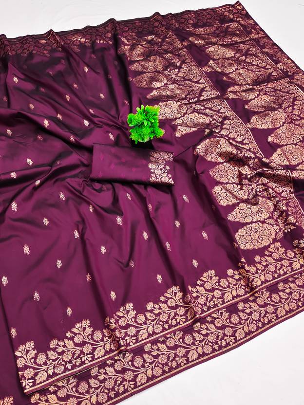 BOXWIN Woven Banarasi Jacquard Saree