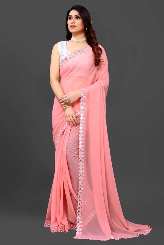Vivan Fab Embellished Bollywood Georgette Saree (Multicolor)