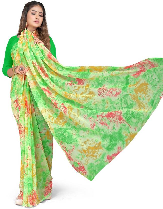 Pemal Designer Printed Daily Wear Georgette Saree