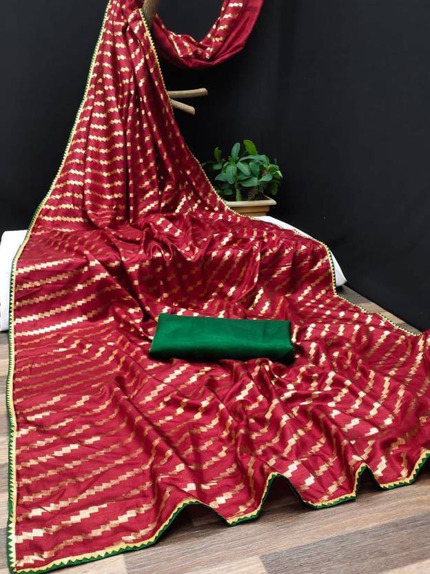 Bansidhar Fabrics Geometric Print, Striped, Printed Daily Wear Muslin Saree